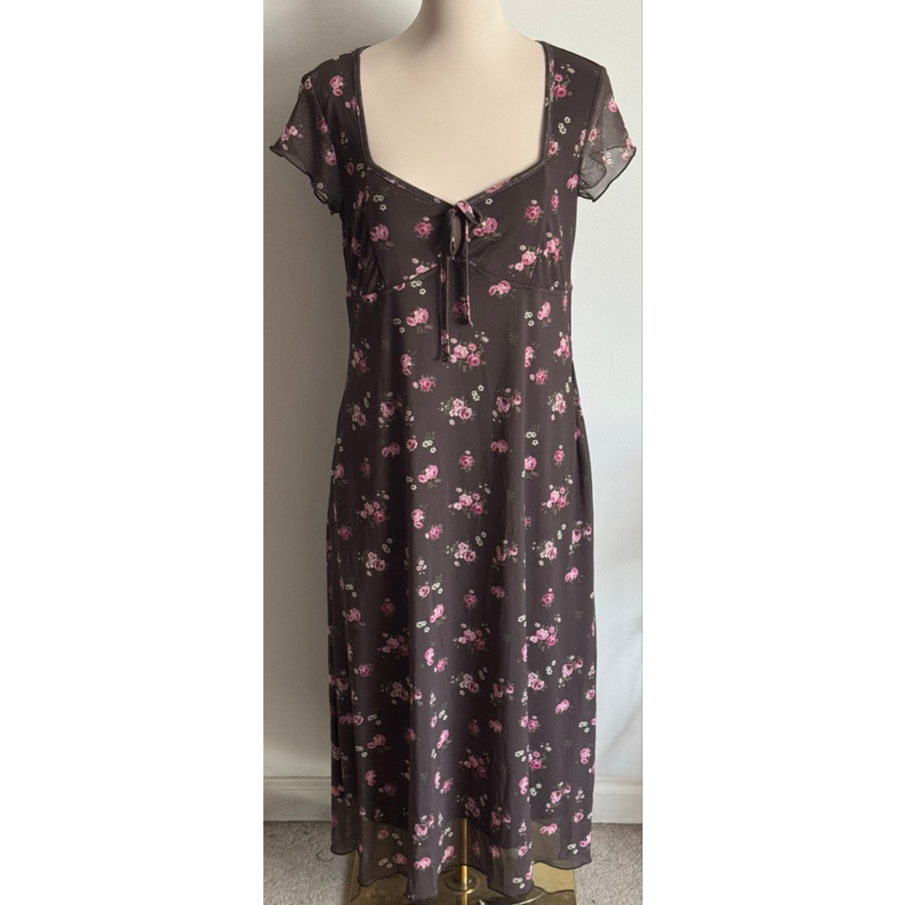 Women's THORN & FABLE Brown Floral Maxi Dress L